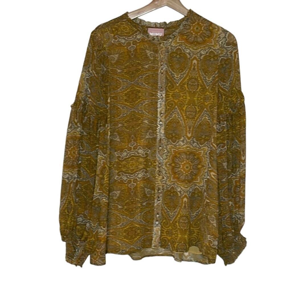 SHOW ME YOUR MUMU GEORGIE‎ TOP-GOLDEN PAISLEY SIZE M